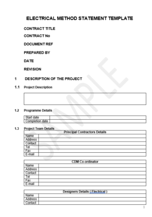 electrical method statement template