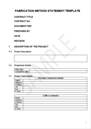 fabrication method statement template