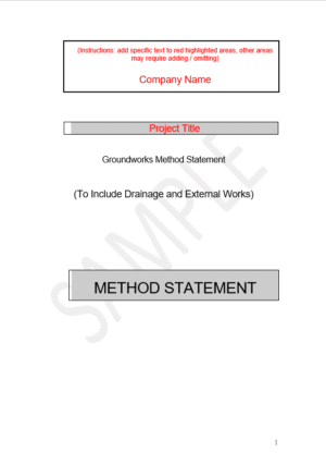 groundworks method statement template