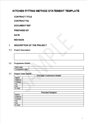 kitchen fitting method statement template