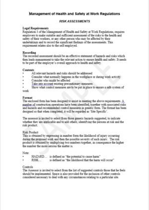 manual handling risk assessment template