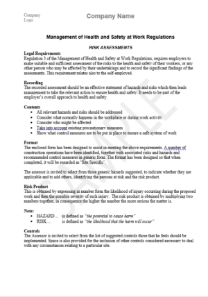 operations risk assessment template