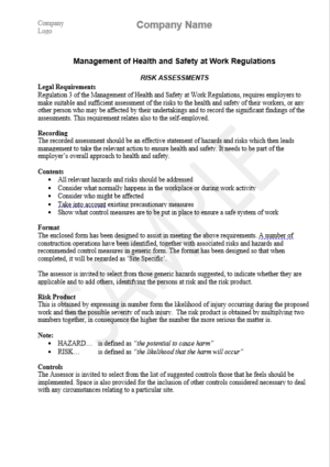 power tools risk assessment template