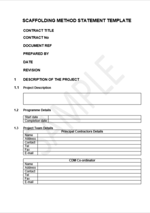 scaffolding method statement template