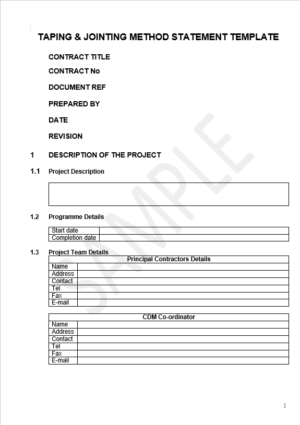 taping and jointing method statement template