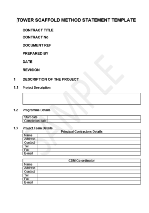 tower scaffold method statement template