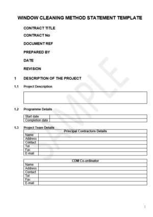 window cleaning method statement template