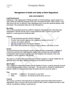 working at height risk assessment template