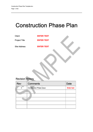 Construction Phase Plan Template